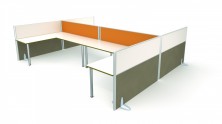 1200 High Screens With Mid Rail For Desk Mounted Workstations